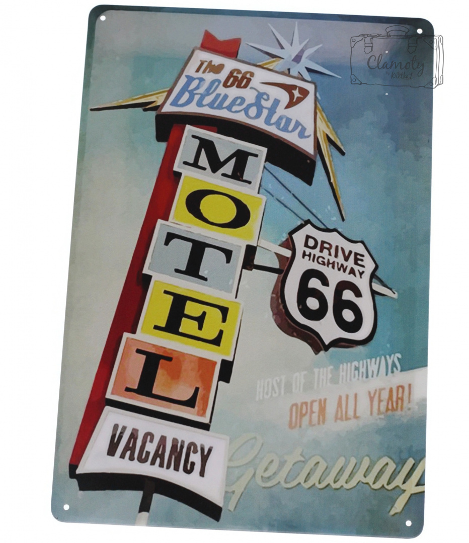 Tabliczka Ozdobna Blacha Motel 66 Retro Vintage 8931